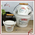 lovely mini size decorative ceramic bucket set of 3